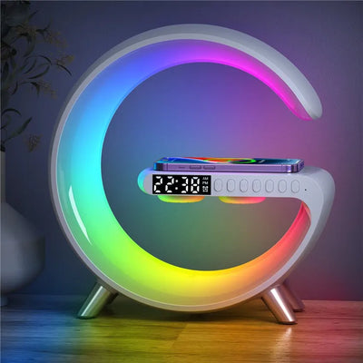 Wireless Charger Pad Stand Speaker TF Card RGB Night Light